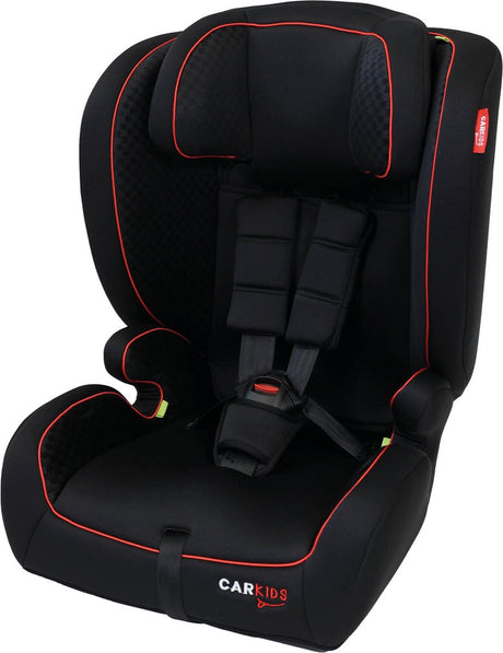 Carkids i-size autostoeltje jessie - voldoet aan i-size r-129 norm - voor kinderen van 76 tot 150cm - met isofix top tether aansluiting - zwart rood