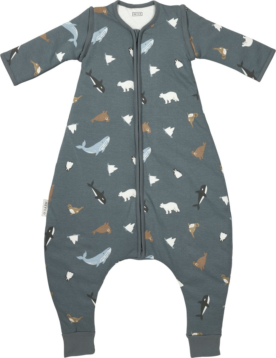 Meyco baby arctic slaapoverall jumper - afritsbare mouwen - multicolour - 80cm - 2.5 tog