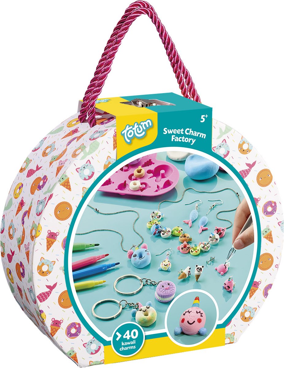 Totum håndværkskuffert kawaii smykker, laver armbånd - sød charmefabrik - kreativt legetøj til piger fra 5 år gavetip