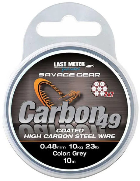 Savage gear carbon49 grå coated højkulstof stålwire 10m