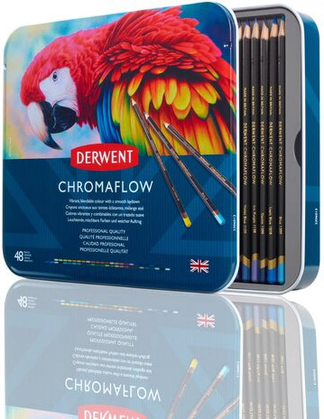 Derwent chromaflow farveblyanter - sortiment i dåse - 3,5 mm - 48 stk.