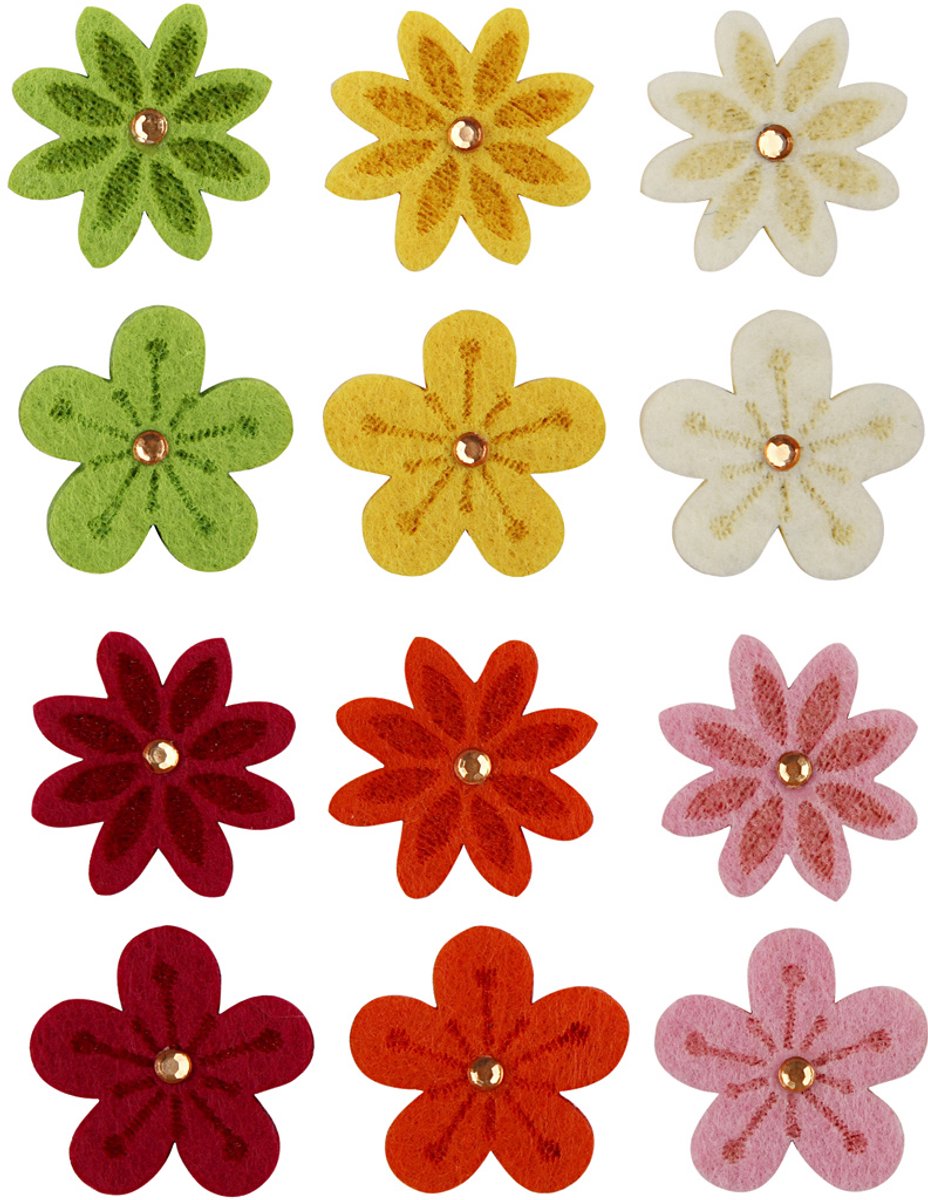 Creativ virksomhed https: www.cchobby.nl filt-blomster-med-rhinestone-d-30-mm-thickness-2-5-mm-120-piece-1-box