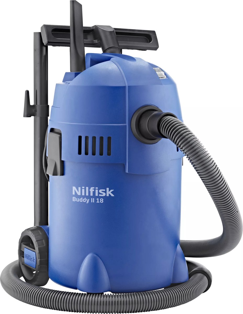 Nilfisk Buddy II 18 Car Cleaner Edition – kraftig våd- og tørstøvsuger med 1200W motor, 18L beholder, blæsefunktion og komplet bilrengøringssæt, våd- og tørstøvsuger, universalstøvsuger