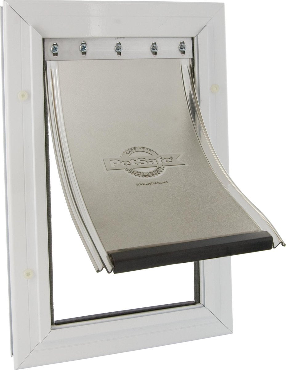 Staywell 640 hundedør - op til 45 kg - aluminium - hvid