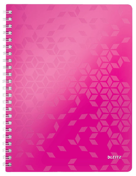 Leitz wow spiralindbundet A4 notesbog - 80 ark - linet - FSC certificeret - pink