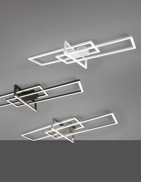Trio salinas - loftslampe - nikkel mat - inkl. 1x SMD 34w - dæmpbar med switch - ikke dæmpbar