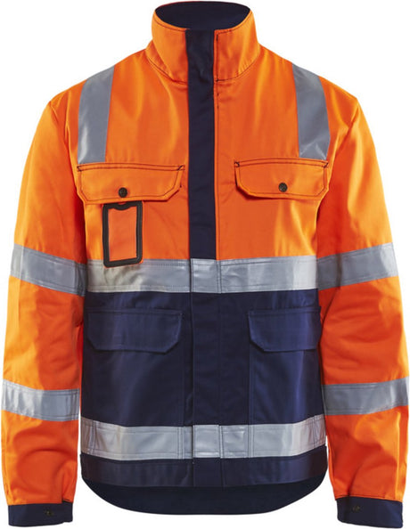 Blåkläder 4023-1804 jakke uforet high vis orange marineblå str. l
