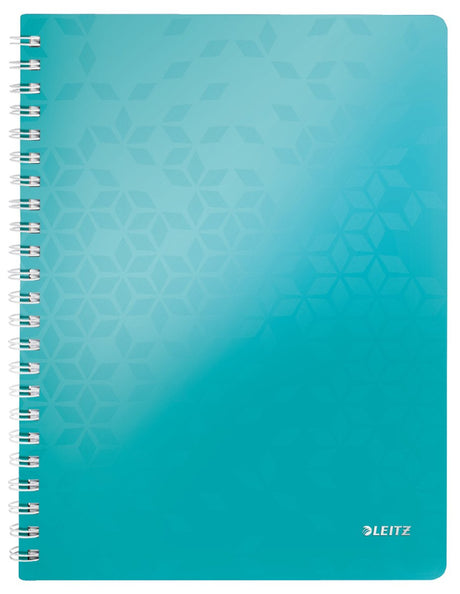 Leitz wow spiralindbundet A4 notesbog - 80 ark - linet - FSC certificeret - isblå