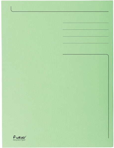 Exacompta 50x forever® trykt mappe med 3 flapper - 280gm2 - 24,5x35 cm til folio - græsgrøn - 449013e