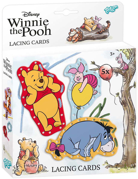 Creative craft group totum winnie de poeh rijgkaarten incl. veters - 5st.