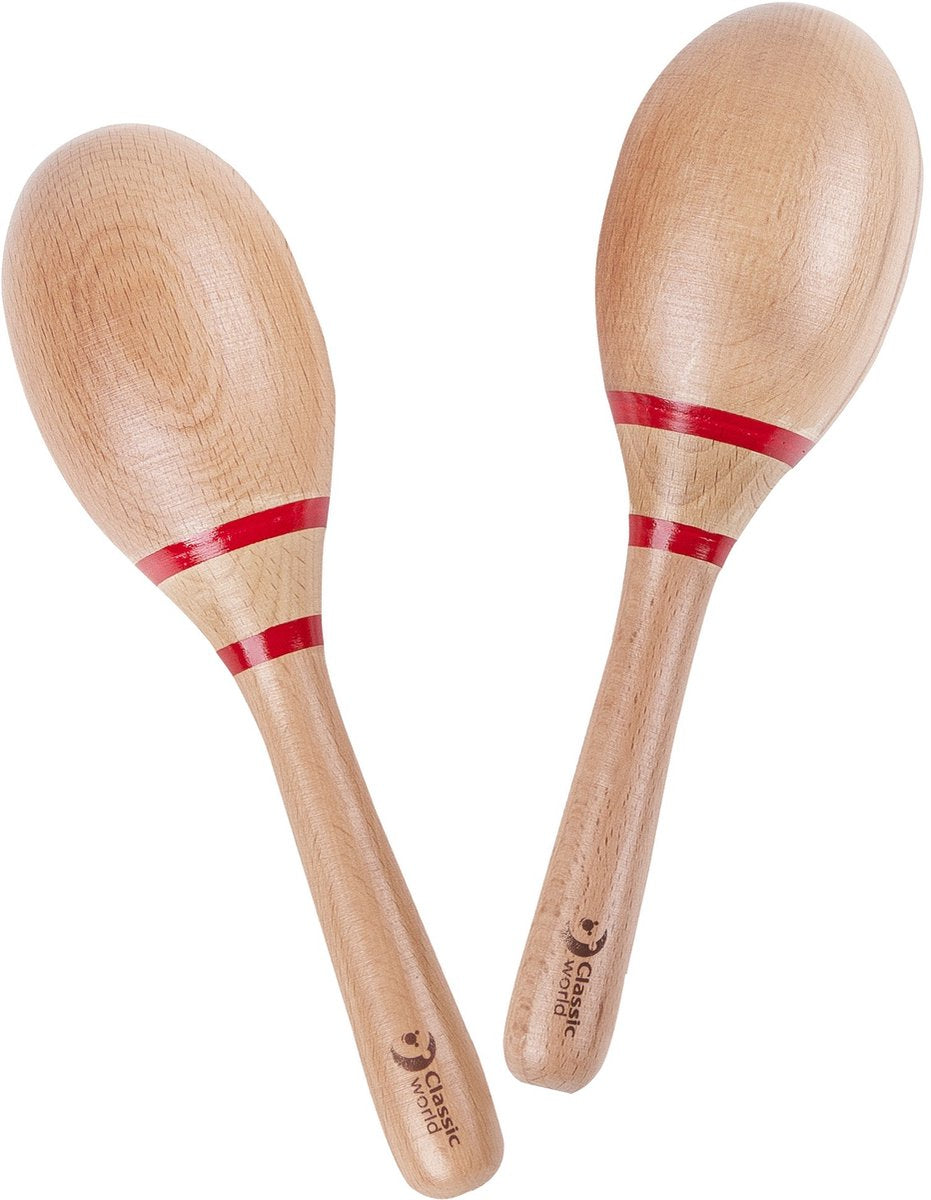 Klassisk maracas-musikinstrument i træ til børn.