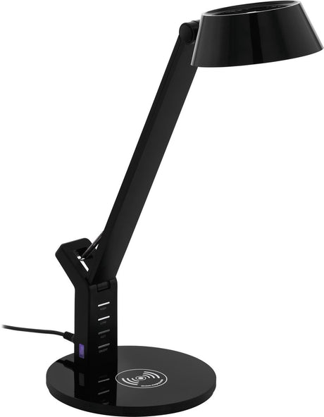 Eglo banderalo tafellamp - led - qi lader - 40,5 cm - zwart - dimbaar