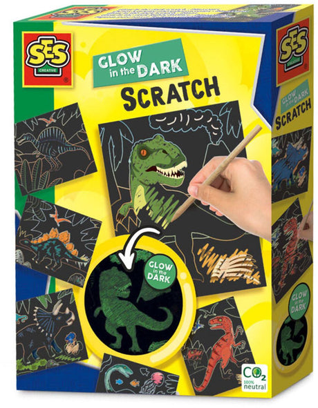 Ses kreative ses glød i mørket scratch - dinosaurer