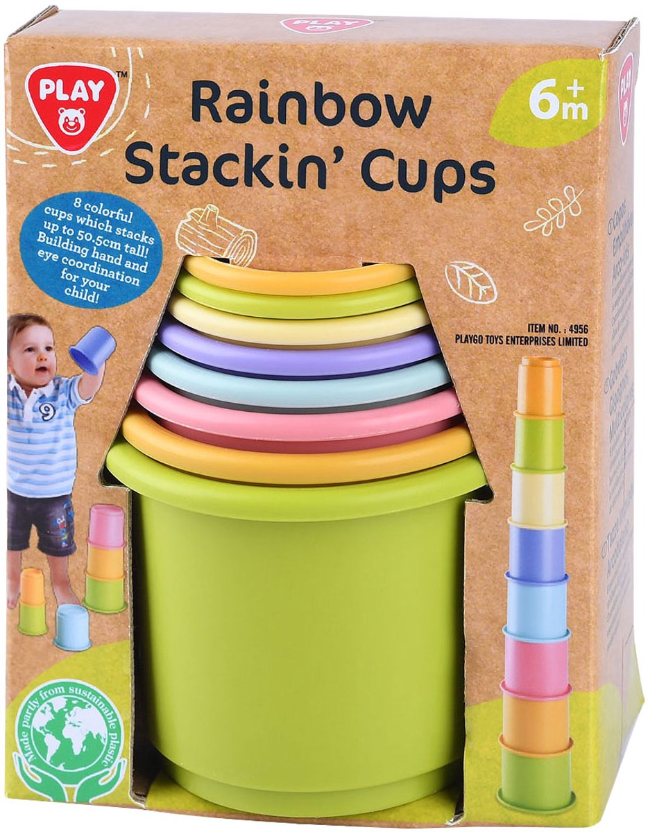 Playgo stablingsblokke farve - 8 stk.