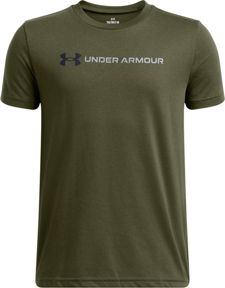 Under armour ua b logo wordmark ss unisex sportstrøje - grøn - sort