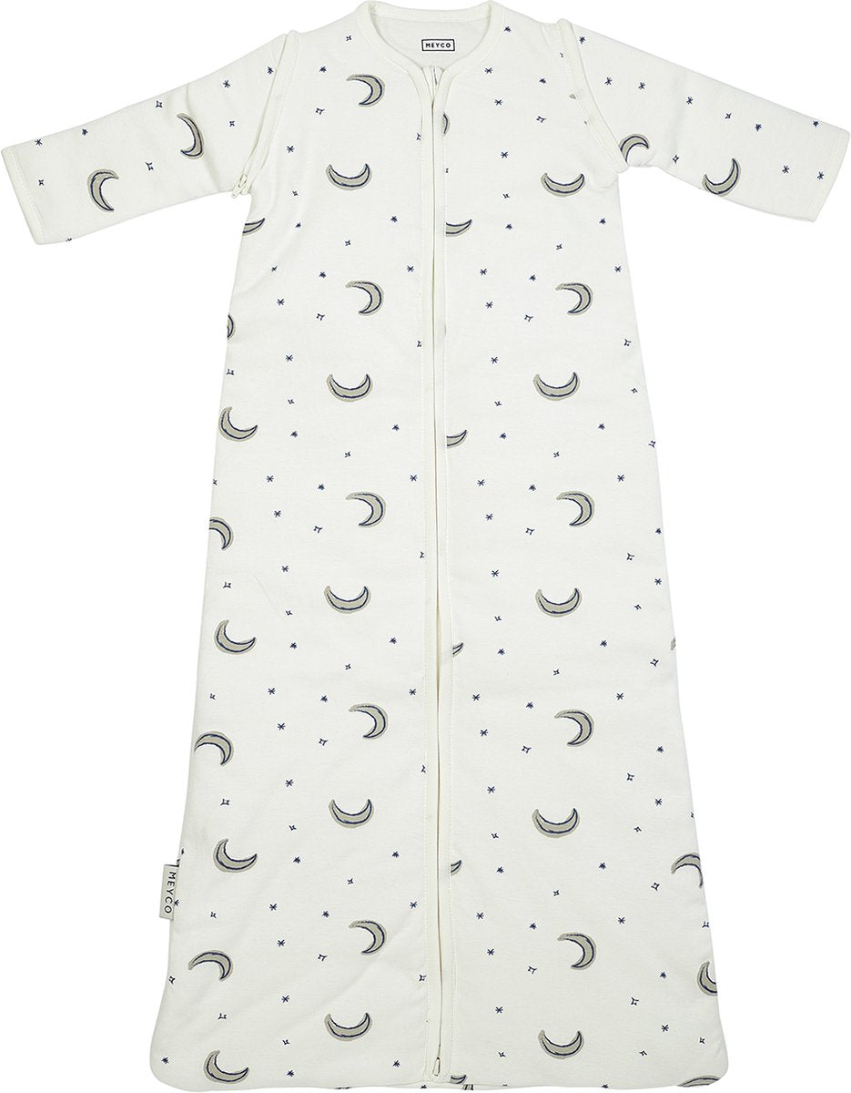 Meyco babysovepose vintermåne - ærmer med lynlås - indigo - 70 cm - vintersovepose