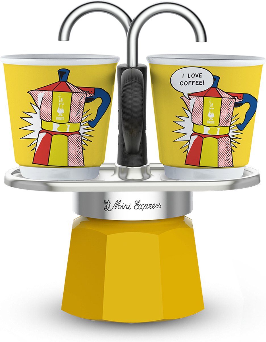 Bialetti mini express stein med 2 kopper - 2 kopper