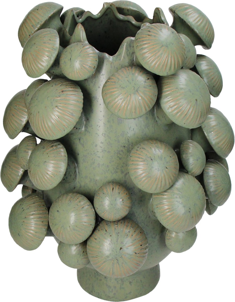 Hd collection vaas aardewerk groen 30,5x29,5x40,5cm