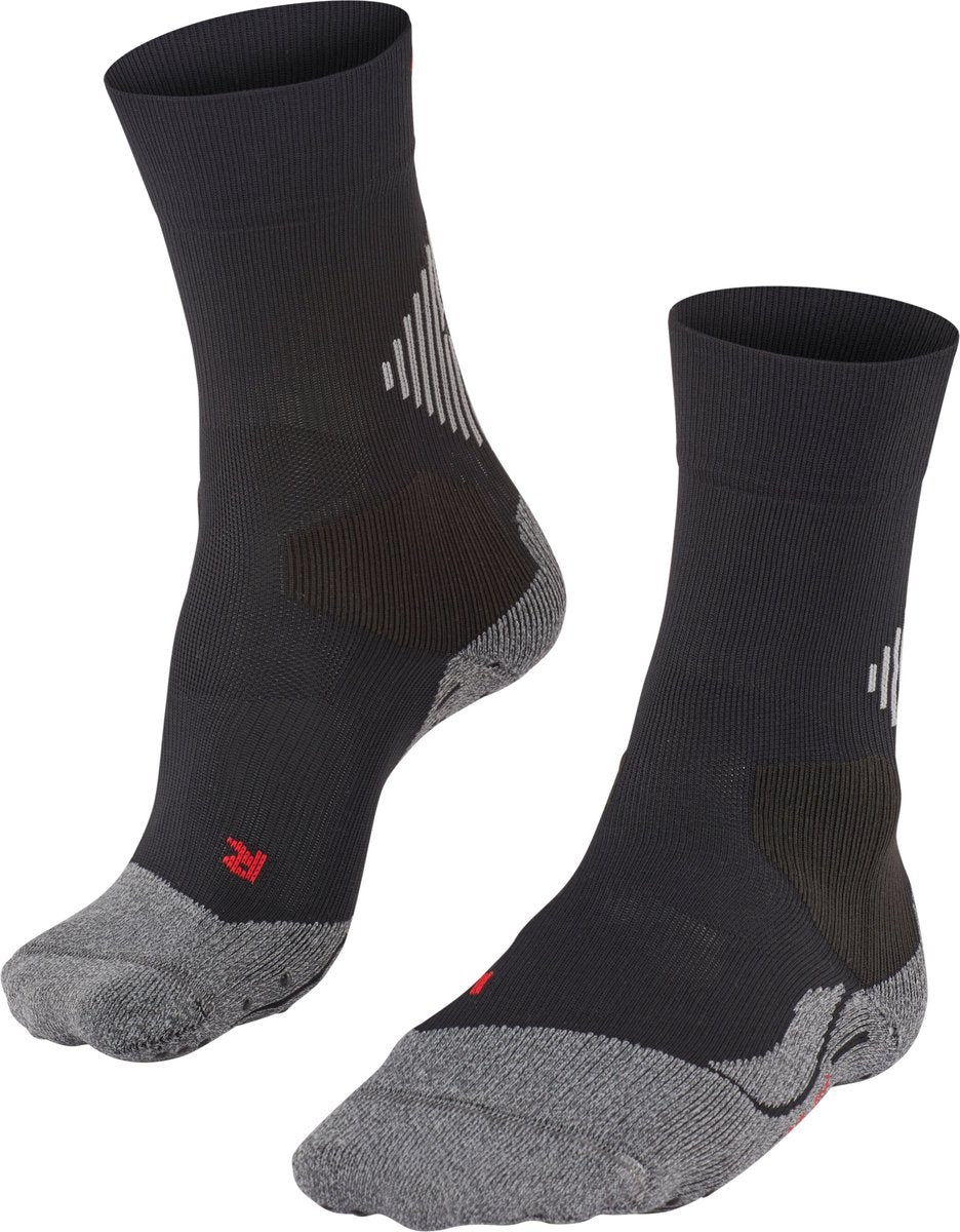 Falke 4grip stabiliserende anti vabler, anti-sved funktionelt garn sportsstrømper unisex sorte - størrelse 42-43