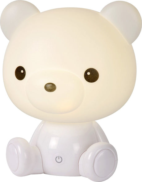Lucide dodo bjørn - bordlampe børneværelse - led 3 stepdim - 1x3w 4000k - hvid