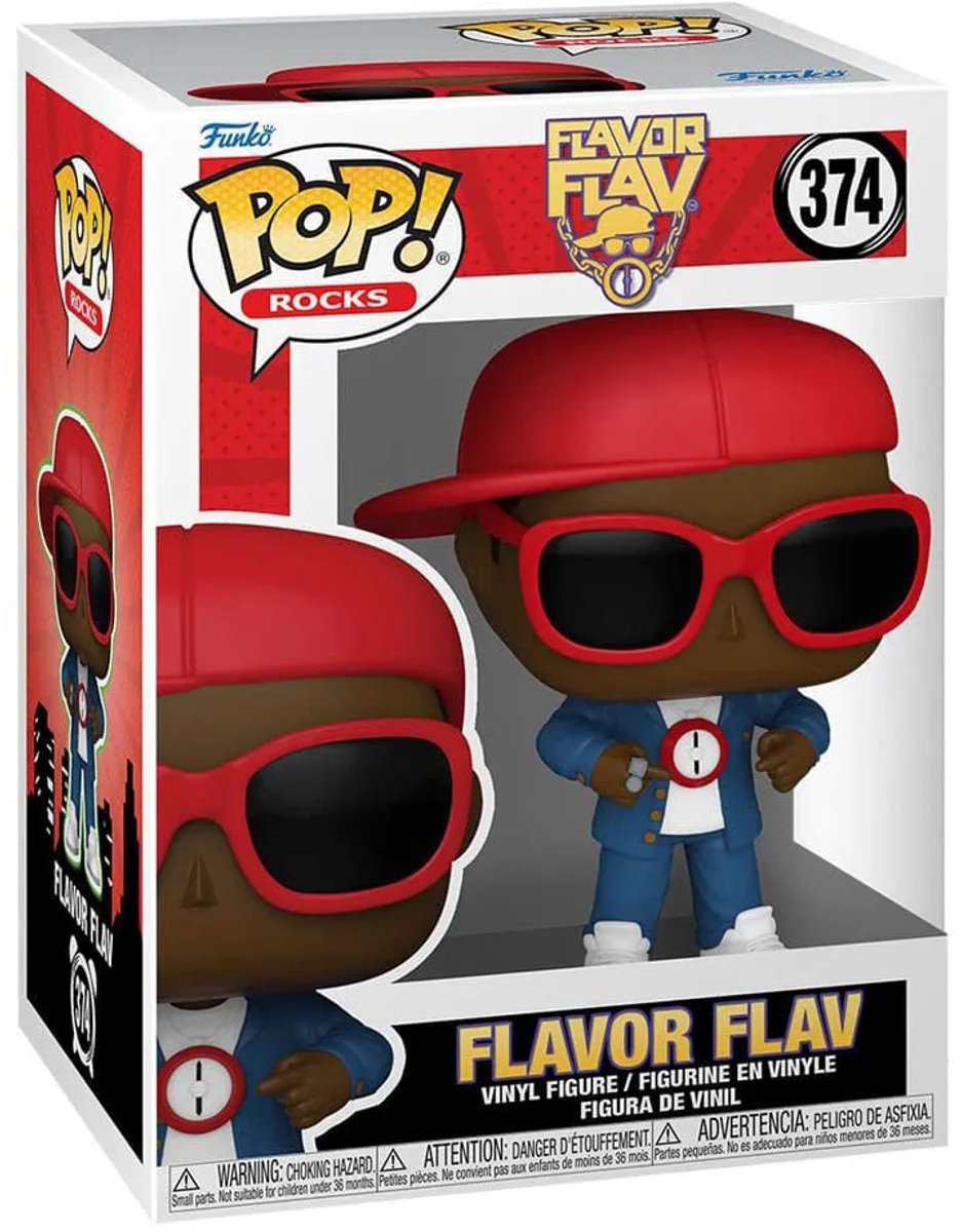Funko flavor flav flavor flav rocks! vinyl figur 374 pop! flerfarvet