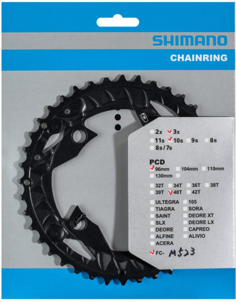 SHIMANO - Kæde Top 40T FC -MT500 FC -M523 til kædebeskytter (AN) 10 hastighed - sort