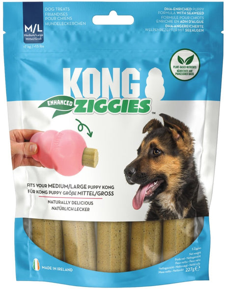 Kong ziggies hvalp - hundesnacks - naturlig 227 g 5 stk m l