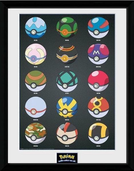 Ubranded sans marque pokemon - samlerprint 30x40 - pokeballs