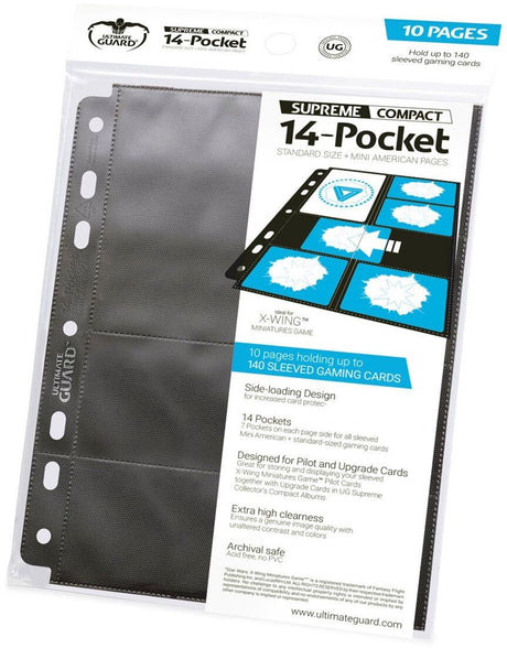 Ultimate guard 14-pocket supreme kompakte sider standard + mini american (10) - sort