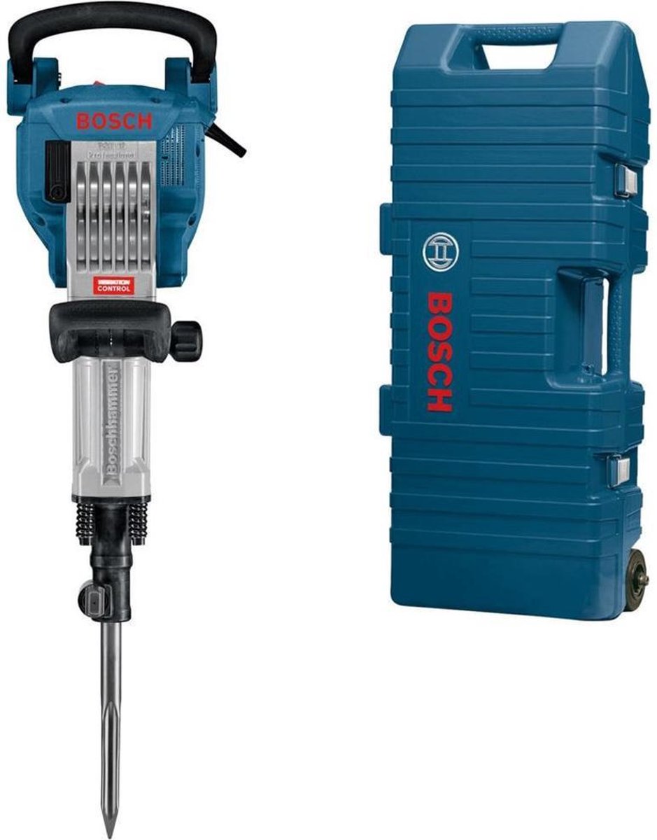 Bosch nedrivningshammer gsh 16-28 (bærehåndtag, maskindug, spidsmejsel 400 mm, vogn, fedtrør)
