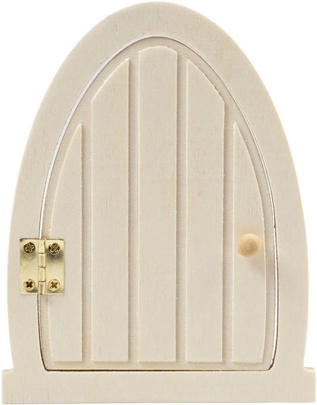 Creativ Company Wooden Miniature Door med hængsler, 13x10cm