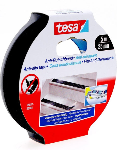 Tesa 55587-02 anti-slip tape - 5m x 25mm - sort