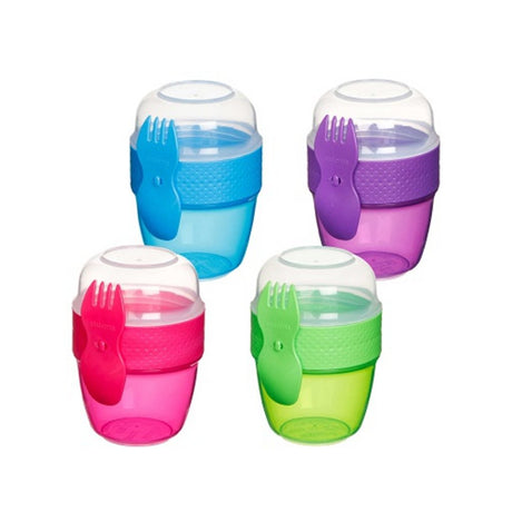 Sistema to go snack boks snack kapsel med ske gaffel minty teal 515ml