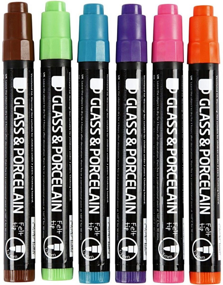 Creativ Company Glass and Porcelain States Extra Colours, 6st.