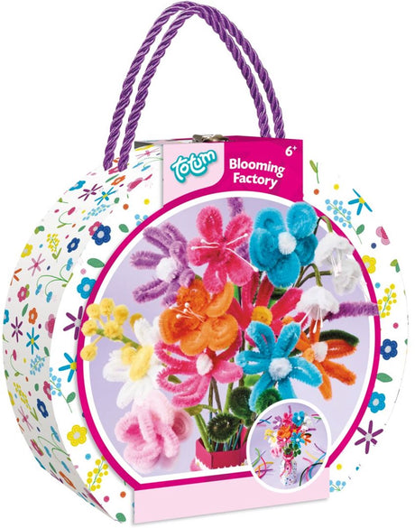Totum knutsel koffertje bloemen maken met chenille - blooming factory - 90 delig creatief speelgoed kinderen en volwassenen vanaf 6 jaar - cadeau tip