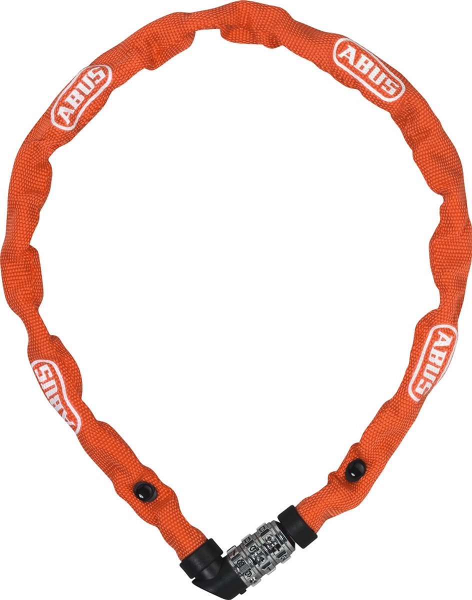 Abus cykellås kædelås - 1200 web - sikkerhedsniveau 3 - orange - 110 cm - velegnet til børnecykler