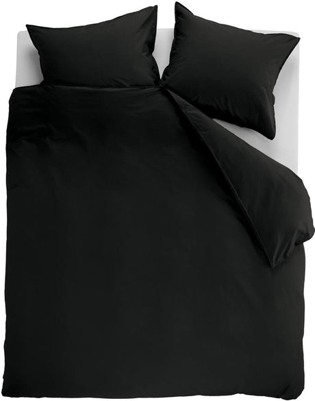 Ambiante cotton uni dekbedovertrek - effen - lits-jumeaux - 240x200 220 - zwart