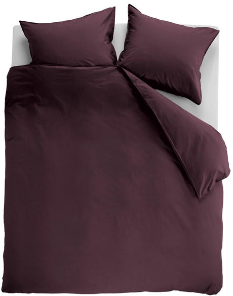 Ambiante cotton uni dekbedovertrek - effen - lits-jumeaux - 240x200 220 - donker rood