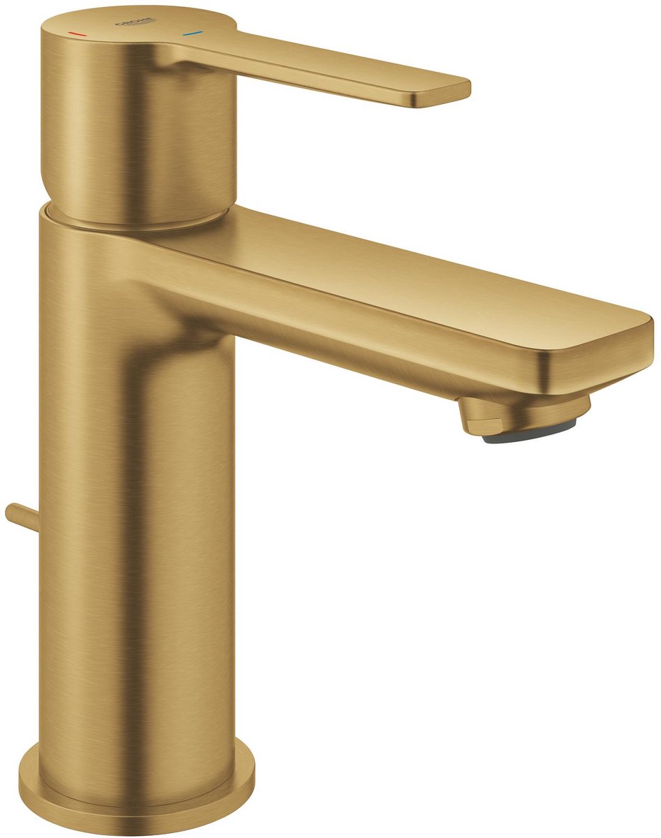 Grohe lineare ny xs-size es håndvaskarmatur - koldstart - pop-up spild - økojoy - børstet kølig solopgang