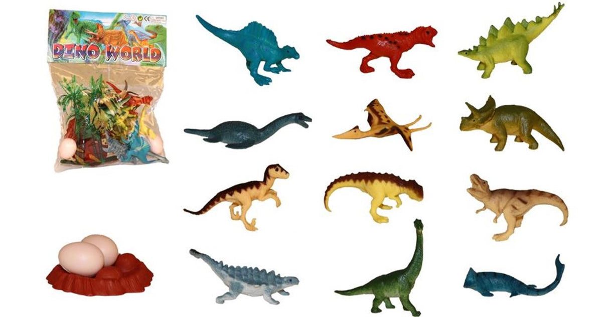 Dinos med tilbehør i taske 17-delt 23x19x6cm