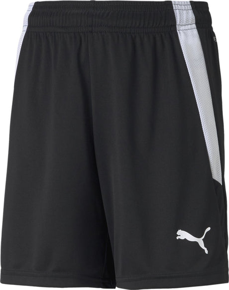 Puma teamliga shorts jr unisex sportsbukser - sort-hvid