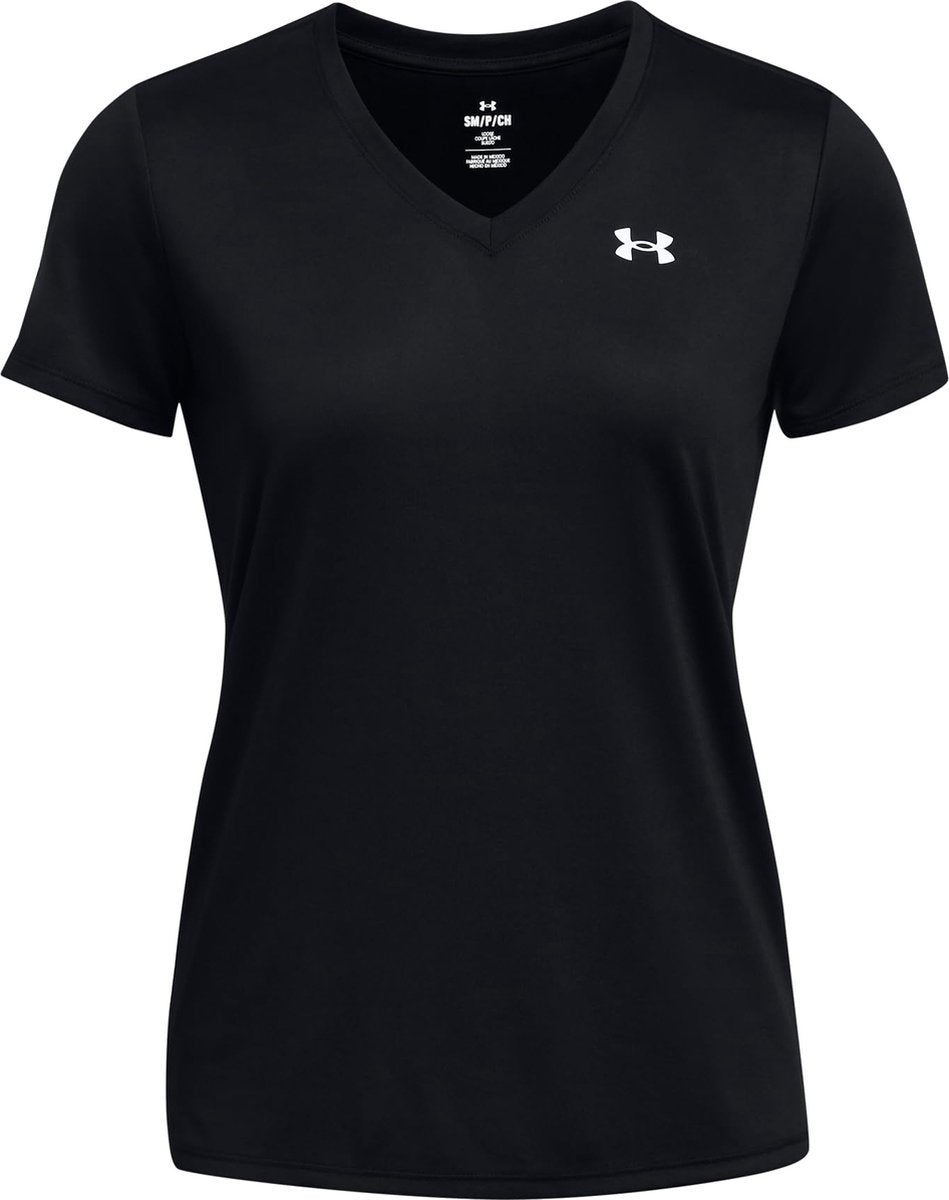 Under armour tech ssv - solid-blk damesportstrøje - sort - hvid