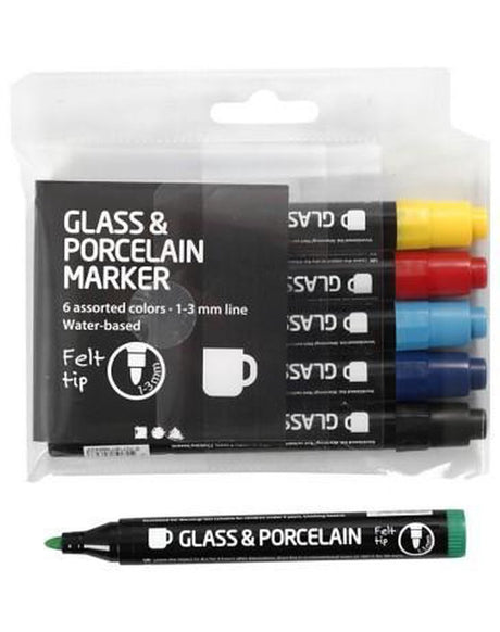 Creativ company cc glas og porcelæn pen uden pumpespids sæt basis 6 stk