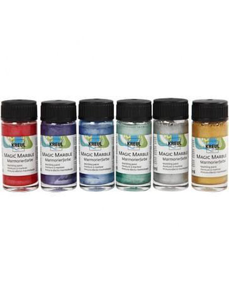 Creativ firma marmormaling - metalliske farver, 6x20ml