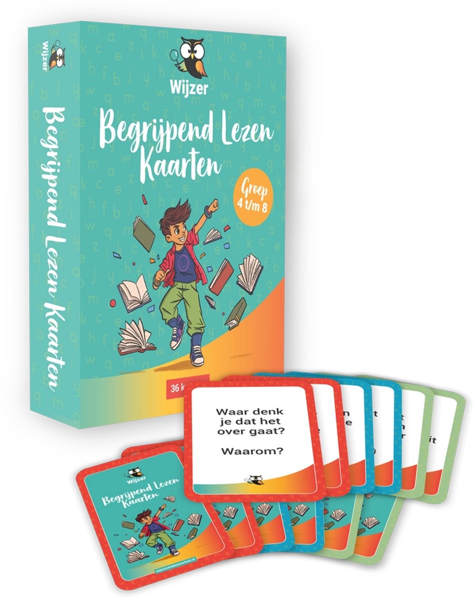 Wijzer over de basisschool begrijpend lezen kaarten - geschikt voor groep 4 t m 8 - begrijpend lezen oefenen op de leukste manier -