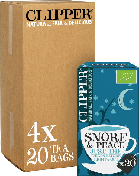 Clipper teklipper - økologisk te - snore peace - kamille lavendel - 4 x 20 teposer