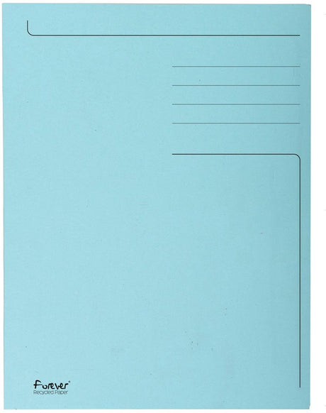 Exacompta 50x forever® trykt mappe med 3 flapper - 280gm2 - 24,5x35 cm til folio - lyseblå - 449006e