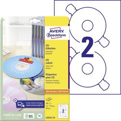 CD labels avery l6043-25 117mm hvid