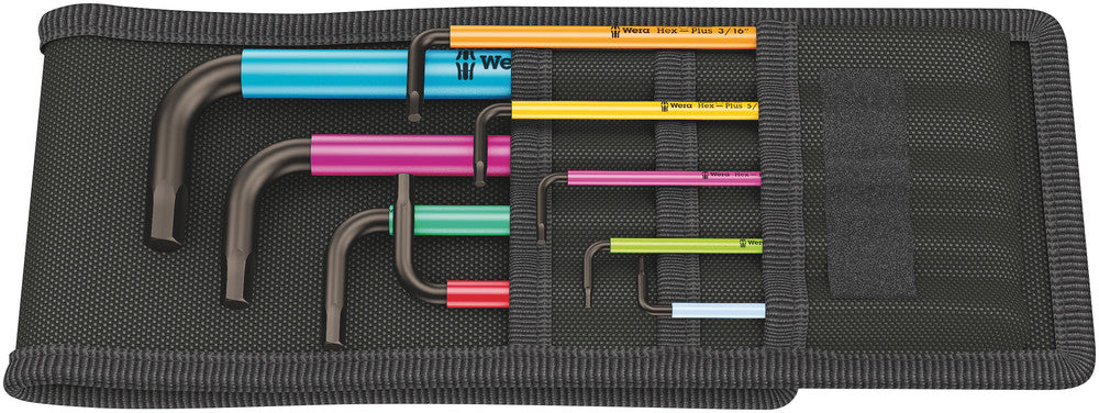 Wera 950 spkl 9 sz flerfarvet L-nøglesæt i etui, tomme størrelser, sort laser, 9 stykker - 1 stykke(r) - 05022639001