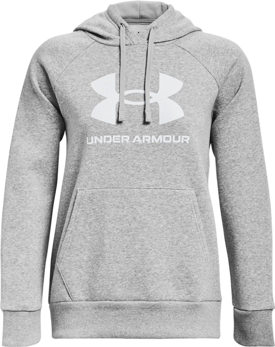 Under Armour UA Rival Fleece Big Logo HD Sportstrøje til kvinder - Grå - Hvid